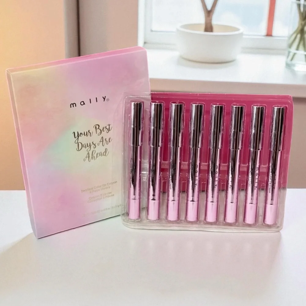 💎 Mally Your Best Days Are Ahead Fearless Color Lip Crayon 8 PC Library NIB